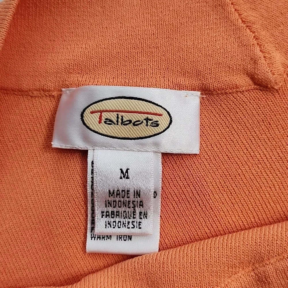TALBOTS V neck Rayon blend top in orange - Picture 6 of 8